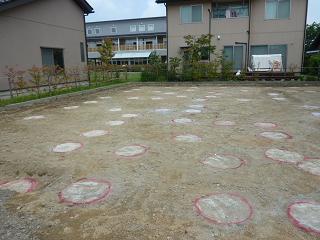 地盤改良（柱状）工事完了しました。
